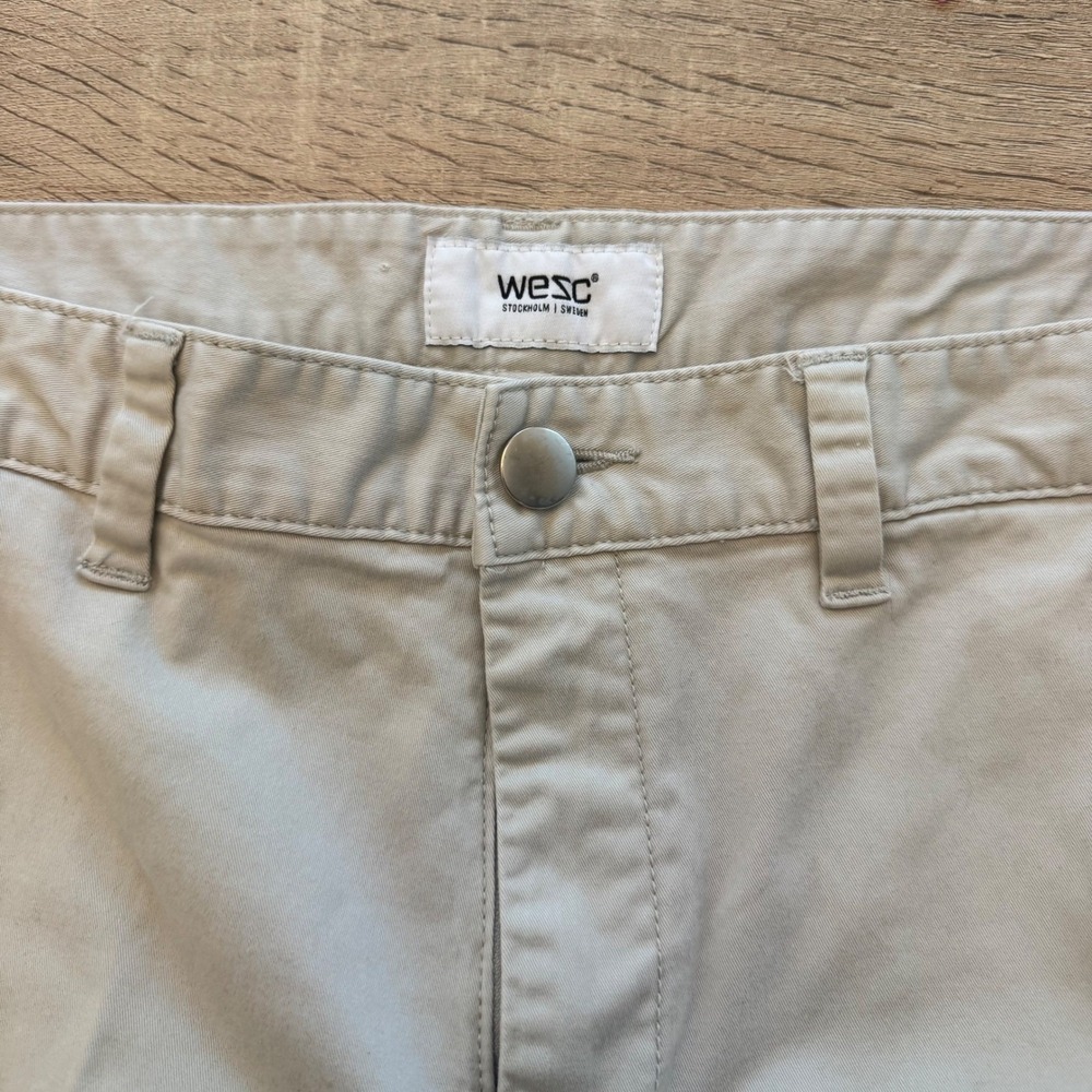 WESC Stockholm Chino Pants Alessandro W36 L32 Beige Casual Menswear - Picture 2 of 9